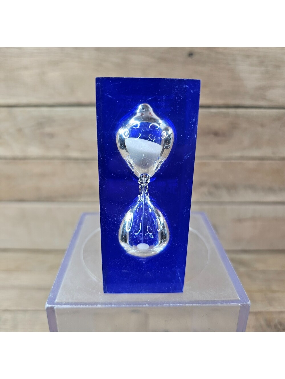 Vintage InnoPran XL Pharma Advertising Lucite Hourglass Paperweight